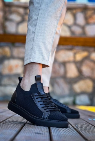 KB-112  Kuback Siyah Siyah TabanTriko Bağcıklı  Günlük Erkek  Ayakkabı