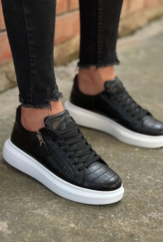 KB-309  Kuback  Siyah Fermuar Ve Bağcıklı  Günlük Erkek  Ayakkabı