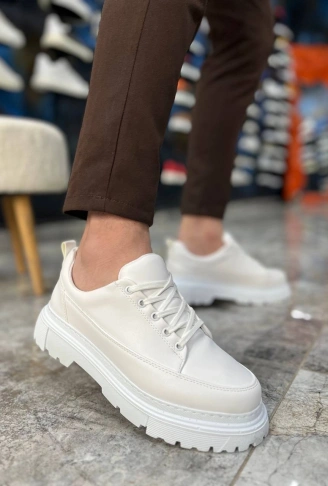 KB-702 Kuback Beyaz Cilt Günlük Erkek Ayakkabı