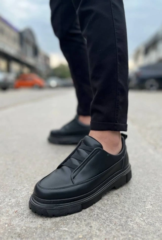 KB-703 Kuback Kömür Cilt Lastikli Günlük Erkek Ayakkabı