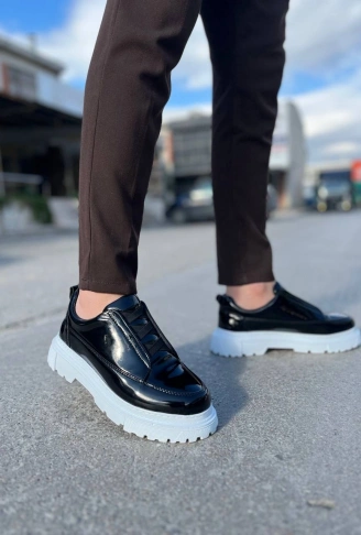 KB-703 Kuback Siyah Rugan Lastikli Günlük Erkek Ayakkabı