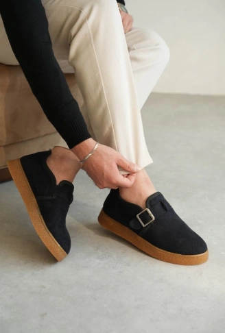 KB-KX1 Kuback Lacivert Kahve Taban Kürklü Günlük Erkek Ayakkabı