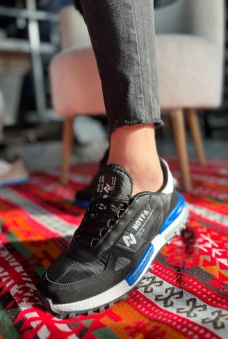 KB-N1 Kuback Siyah Mavi Detaylı Günlük Erkek Ayakkabı