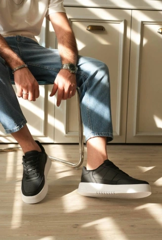 KB-N2 Kuback Siyah Cilt Bağcıklı Günlük Erkek Ayakkabı