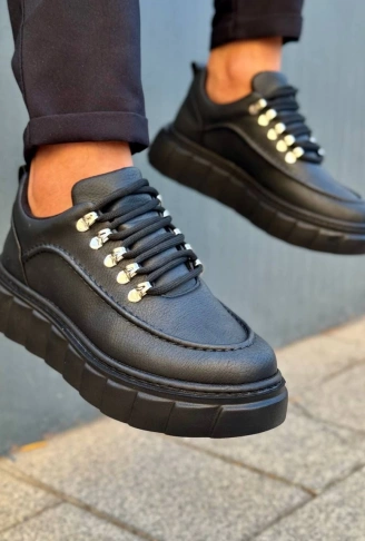 KB-X10 Kuback Kömür Cilt Yüksek Taban Günlük Spor Ayakkabı