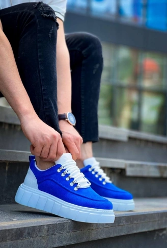 KB-X10 Kuback Sax Süet Beyaz Yüksek Taban Günlük Spor Ayakkabı