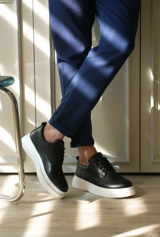 KB-X16 Kuback Siyah Cilt Günlük Erkek Ayakkabı