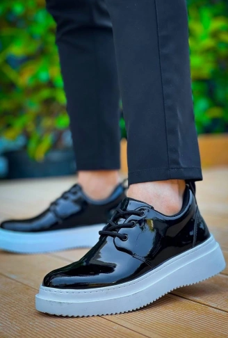 KB-X3  Kuback Siyah Rugan  Bağcıklı  Günlük Erkek  Ayakkabı