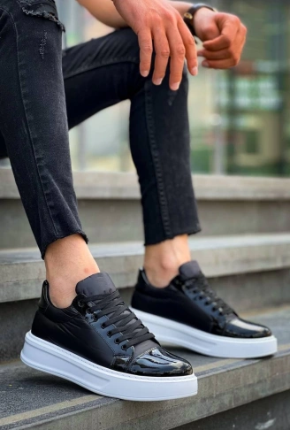 KB-X46 Kuback Siyah Rugan Bağcıklı  Günlük Erkek Ayakkabı