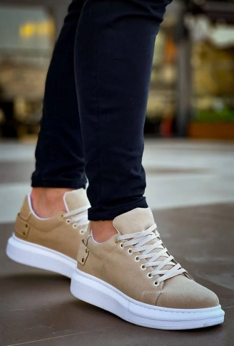 KB047  Kuback Bej Süet Günlük Erkek  Ayakkabı