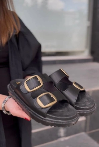 KBTX-1 Kuback Siyah Günlük Kadın Terlik