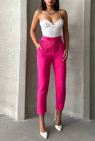 Kemerli havuç pantolon