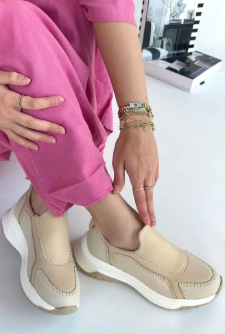 Kendy Bej Cilt Spor Ayakkabı