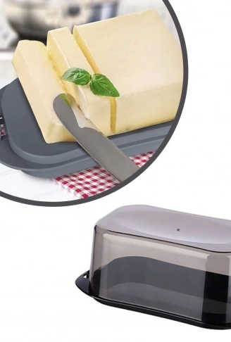 Kilitli Plastik Kapaklı Kahvaltılık Tereyağlık Peynirlik Erzak Saklama Kabı Ap-9428 (4940)