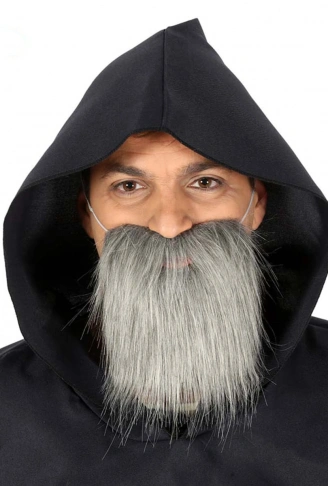Kırçıllı Korsan Sakalı Gri Renk Takma Sakal (4940)