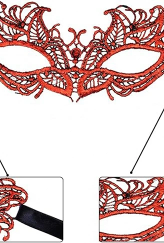 Kırmızı Dantel Masquerade Maskesi 5 No (4940)