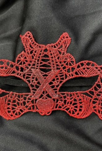 Kırmızı Dantel Masquerade Maskesi Çift Taraflı 10 No (4940)