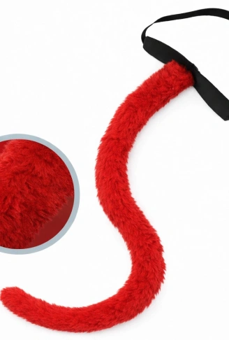 Kırmızı Peluş Kuyruk Şekil Verilebilir 70 cm (4940)