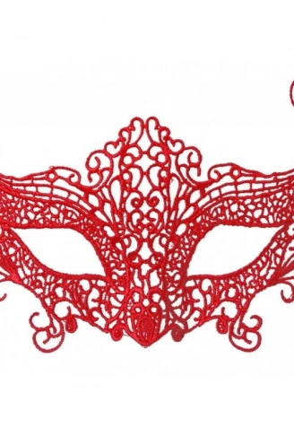 Kırmızı Renk Dantel Örgü İşlemeli Parti Maskesi Model 3 (4940)