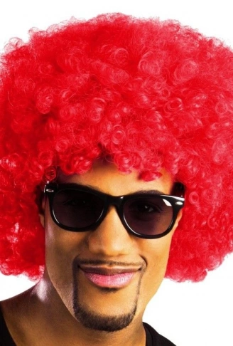 Kırmızı Renk Kıvırcık Afro Bonus Peruk (4940)