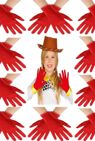 Kırmızı Renk Likralı 23 Nisan 29 Ekim 19 Mayıs Gösteri Bando Eldiveni 10 Çift ( 20 Adet ) (4940)