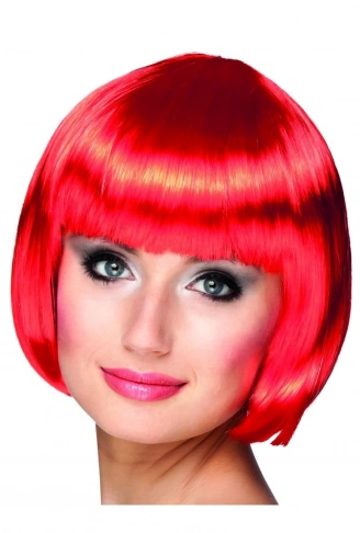 Kırmızı Renk Parti Peruğu Küt Saç (4940)