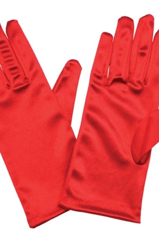 Kırmızı Renk Yetişkin Boy Likralı Gösteri Eldiveni (4940)
