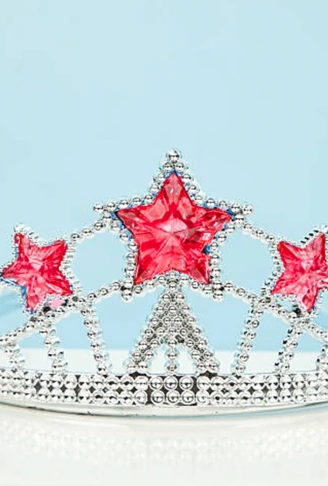 Kırmızı Yıldız Taşlı Plastik Kraliçe Prenses Elsa Tacı Çocuk Boy (4940)