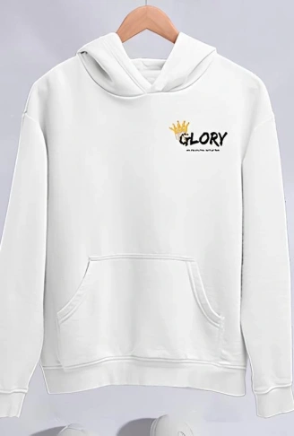 Kışlık Üç İplik Kapşonlu SweatShirt - Beyaz