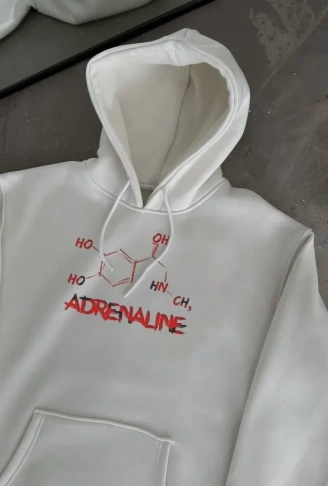 Kışlık Uzun Kol Kapüşonlu SweatShirt - Beyaz