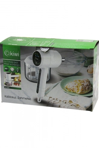 KİWİ KC-8232 2İN1 USB ŞARJLI MİKSER - DOĞRAYICI 20W200ML3-KADEME HIZ=IŞIKLI GÖSTERGE DC 5V / 1ALİ-İON PİL:1500mAh (4940)