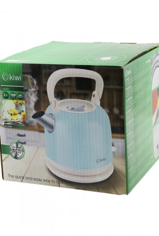 KİWİ KK-3340B MAVİ NOSTALJİ DEMLİK MODELÇELİK KETTLE SU ISITICI 2.2LT 1800W PASLANMAZ ÇELİK GÖVDE- GİZLİ RESİZTANS (4940)