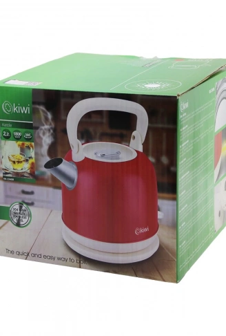 KİWİ KK-3340R KIRMIZI NOSTALJİ DEMLİK MODELÇELİK KETTLE SU ISITICI 2.2LT 1800W PASLANMAZ ÇELİK GÖVDE- GİZLİ RESİZTANS (4940)