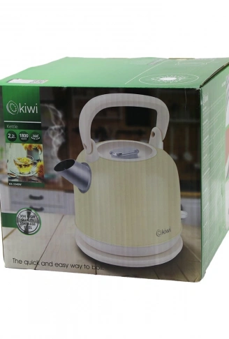 KİWİ KK-3340W KREM NOSTALJİ DEMLİK MODELÇELİK KETTLE SU ISITICI 2.2LT1800W PASLANMAZ ÇELİK GÖVDE- GİZLİ RESİZTANS (4940)