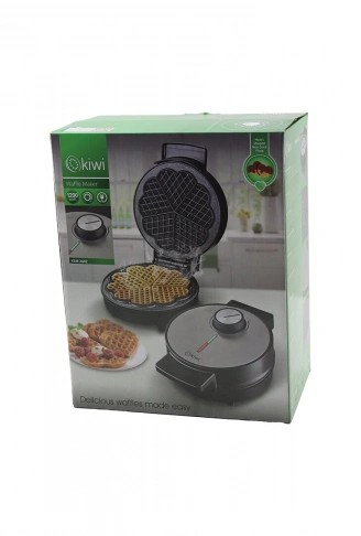 KİWİ KSM-2442 ELEKTRİKLİ WAFFLE MAKİNESİ 1200W ISI AYAR ANAHTARI - IŞIKLI ISI GÖSTERGE 5-DİLİM=KALPY APIŞMAZ PLAKA (4940)