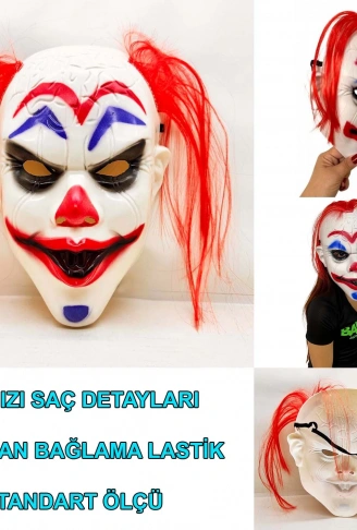 Kızıl Saçlı Joker Palyaço Maskesi (4940)