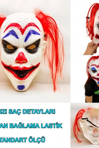 Kızıl Saçlı Joker Palyaço Maskesi (4940)