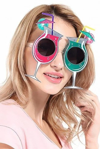 Kokteyl Temalı Hawaii Yaz Partisi Gözlüğü 15x16 cm (4940)