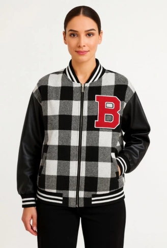 Kolları Suni Deri Içi Astarlı Oduncu Kolej Içi Ceket - Gri