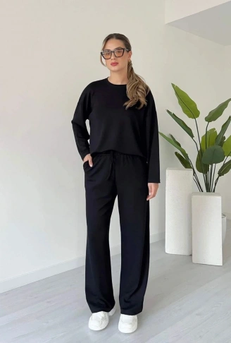 Kollu modal takım siyah