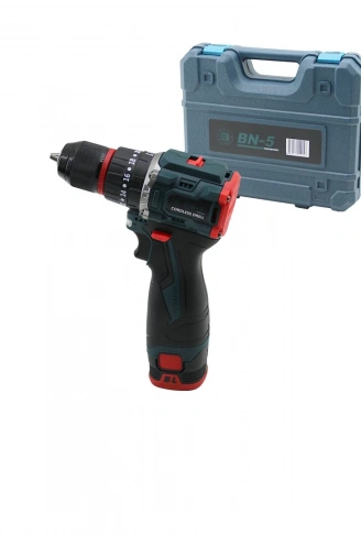 KÖMÜRSÜZ SARI VEYA  MAVİ RENK ŞARJLI DARBELİ MATKAP - UÇ SETİ 1550 RPM24V - 5.0 Ah2-BATARYA (4940)