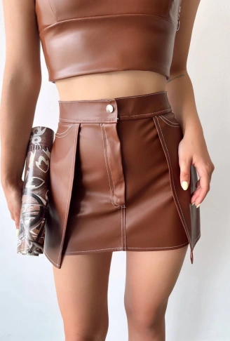 Kontrast deri etek kahve w260015