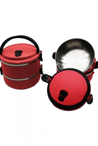 KOYU PEMBE 2Lİ SEFER TASI SAKLAMA KABI 1.2LT (4940)