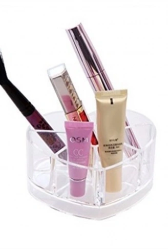 Kozmetik Makyaj Malzemesi Düzenleyici Kalpli Akrilik Organizer (4940)