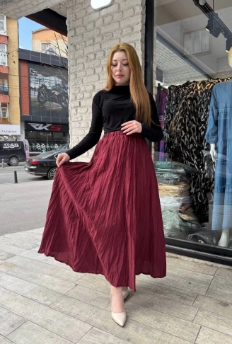 Kraş etek bordo