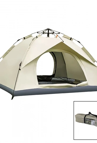 KREM - ÇİFT ASTARLI OTOMATİK KAMP ÇADIR 200X200X135CM AC-6635 (4940)