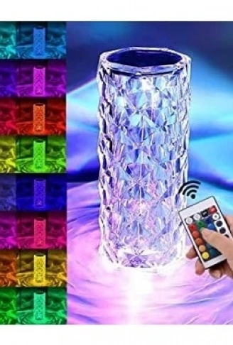 Kristal Elmas Masa Lambası 16 Renk USB Şarjlı Dokunmatik (4940)