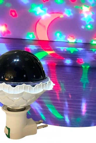 Kristal Gökyüzü Modlu Yıldızlı Hareketli 360 Derece Dönen Kristal Led Ampül (4940)