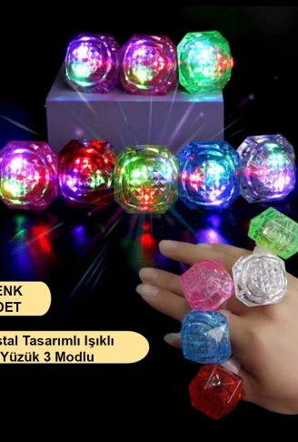 Kristal LED Parti Yüzük Seti (6&apos;lı) (4940)