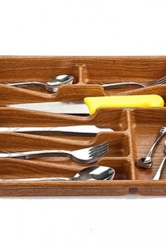 KÜÇÜK - AHŞAP RENK - 7 BÖLMELİ ÇEKMECE İÇİ KAŞIKLIK 36X32CM (4940)